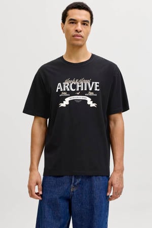 regular T-shirt zwart