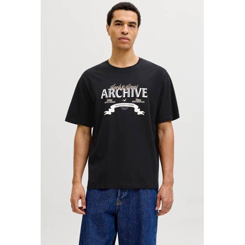 JACK & JONES ESSENTIALS Rechtvallend T-shirt zwart afbeelding