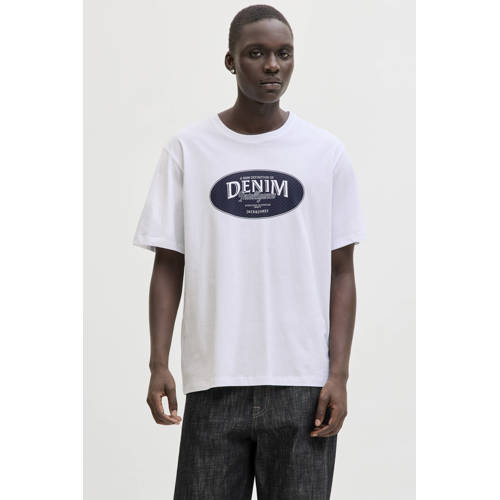 JACK & JONES ESSENTIALS Rechtvallend T-shirt wit afbeelding