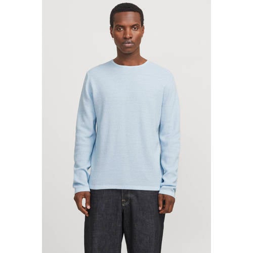 JACK & JONES ESSENTIALS trui fijn gebreid lichtblauw afbeelding