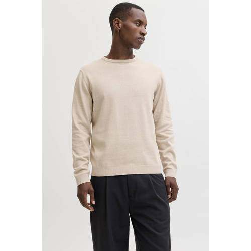 JACK & JONES ESSENTIALS pullover fijn gebreid beige afbeelding