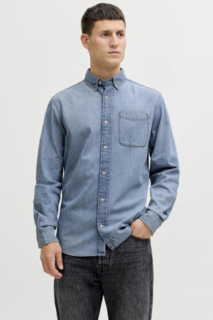 regular casual overhemd lichtblauw