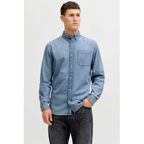 JACK & JONES ESSENTIALS Regular casual overhemd lichtblauw afbeelding