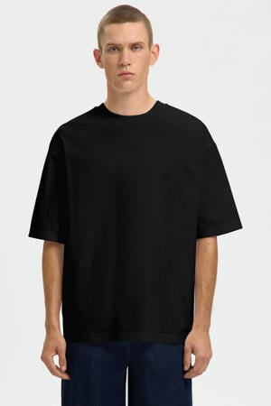 regular T-shirt zwart