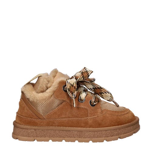 Nelson gevoerde suède veterboots cognac afbeelding