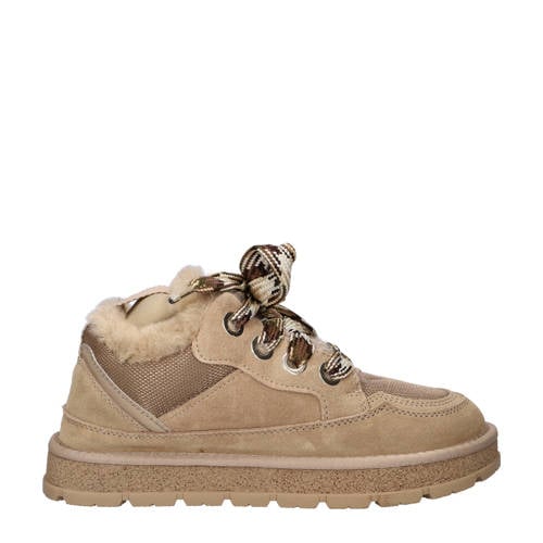 Nelson gevoerde suède veterboots taupe afbeelding
