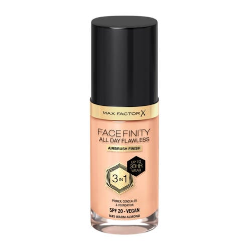 Wehkamp Max Factor Facefinity All Day Flawless 3-in-1 foundation, primer & concealer - N45 Warm Almond aanbieding