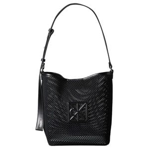 mesh crossbody tas Emblem zwart