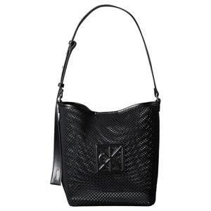 mesh crossbody tas Emblem zwart