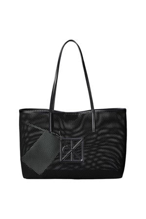 mesh shopper Emblem zwart