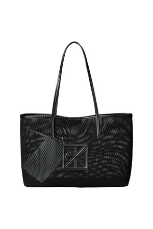 mesh shopper Emblem zwart