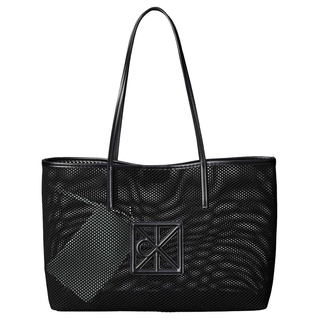 Calvin Klein mesh shopper Emblem zwart