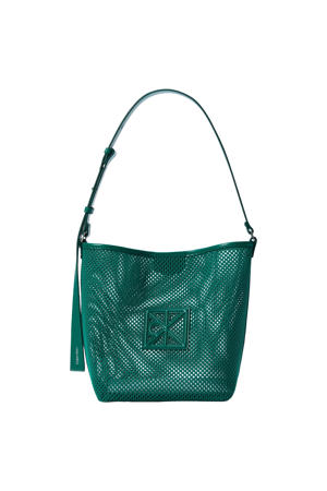 mesh crossbody tas Emblem groen