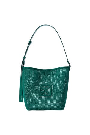 mesh crossbody tas Emblem groen