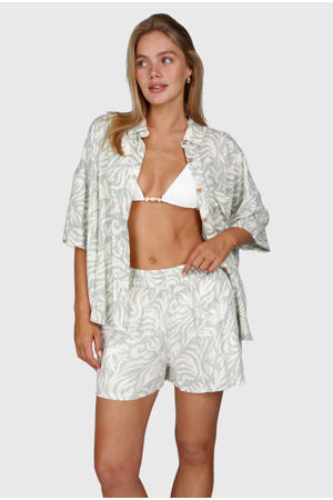 strandshort Ize lichtgrijs/wit