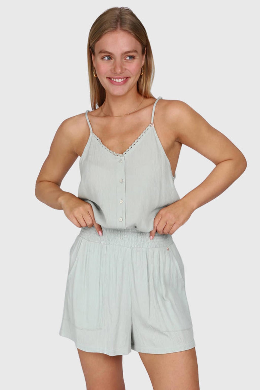 Brunotti crinkle strandshort Essia lichtgrijs