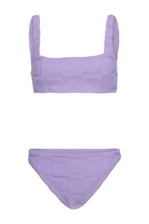 voorgevormde crop bikini Lillio met textuur paars