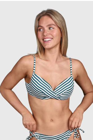 voorgevormde beugel bikinitop Stefana groen/wit