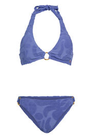 thumbnail: Brunotti voorgevormde halter bikini Hollymai met textuur blauw
