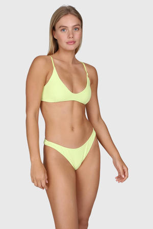 voorgevormde crop bikini Jezzlee met textuur lichtgeel