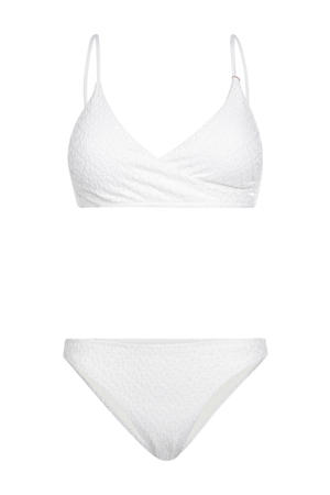voorgevormde triangel bikini Bella met textuur wit