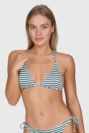 voorgevormde triangel bikinitop Novalee groen/wit