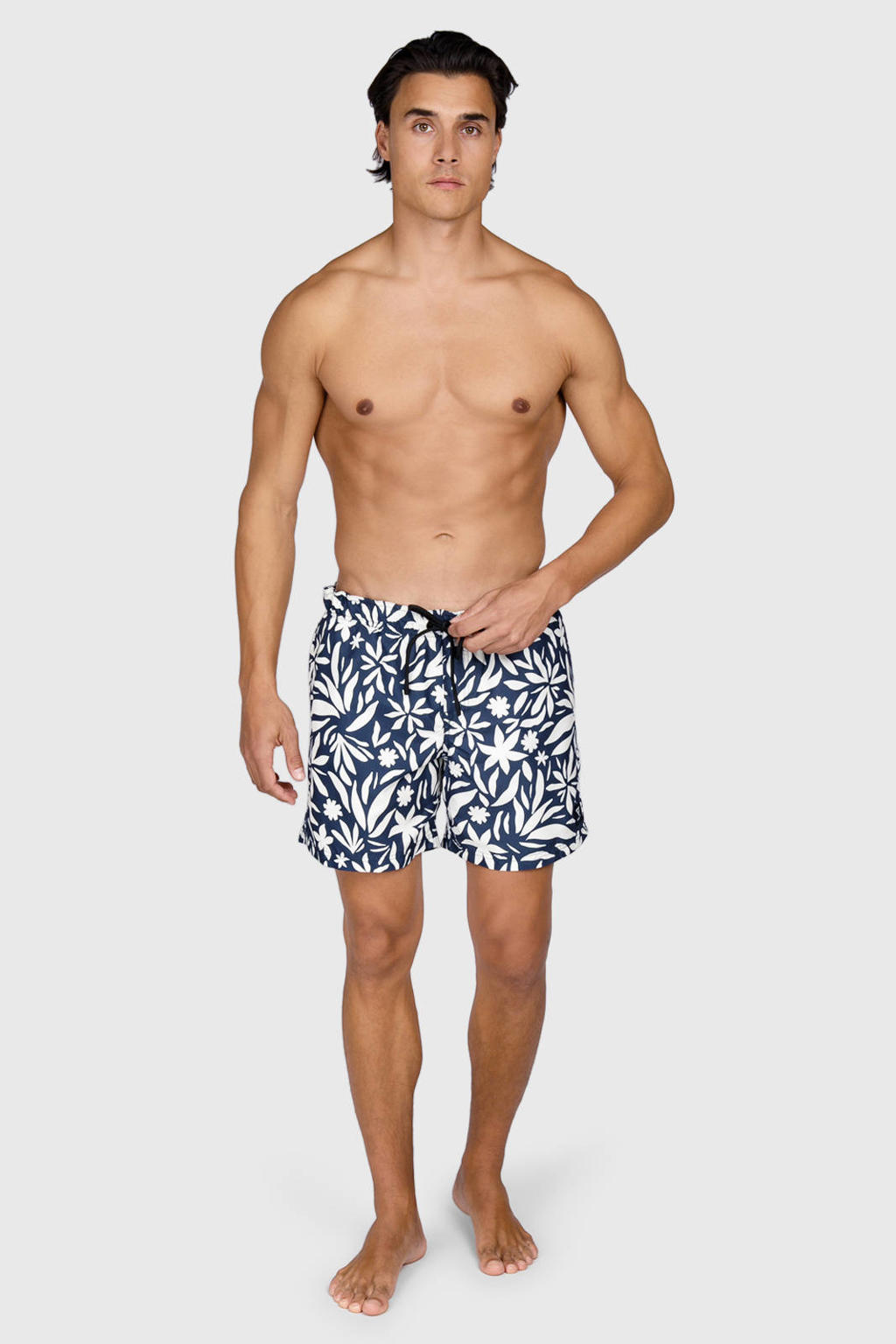 Brunotti zwemshort Cester donkerblauw/wit