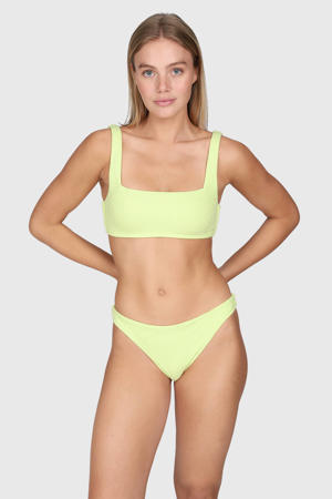 voorgevormde crop bikini Lillio met textuur lichtgeel