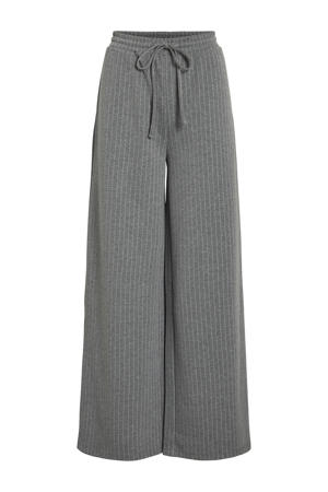 regular waist casual broek met krijtstreep grijs