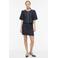 VILA denim gebloemde blouse dark blue denim