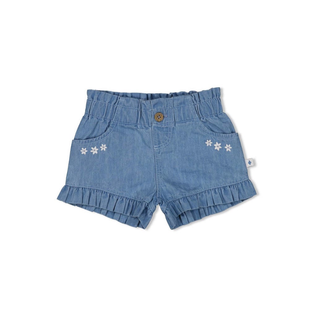 Light blue denim meisjes Feetje short Summer Denims van katoen met regular fit, regular waist en effen