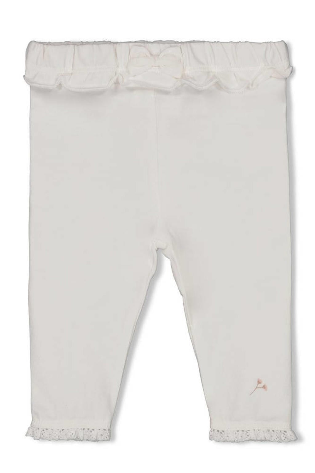 Ecru meisjes Feetje legging Delicate Flower van katoen met regular fit, regular waist, elastische tailleband en effen