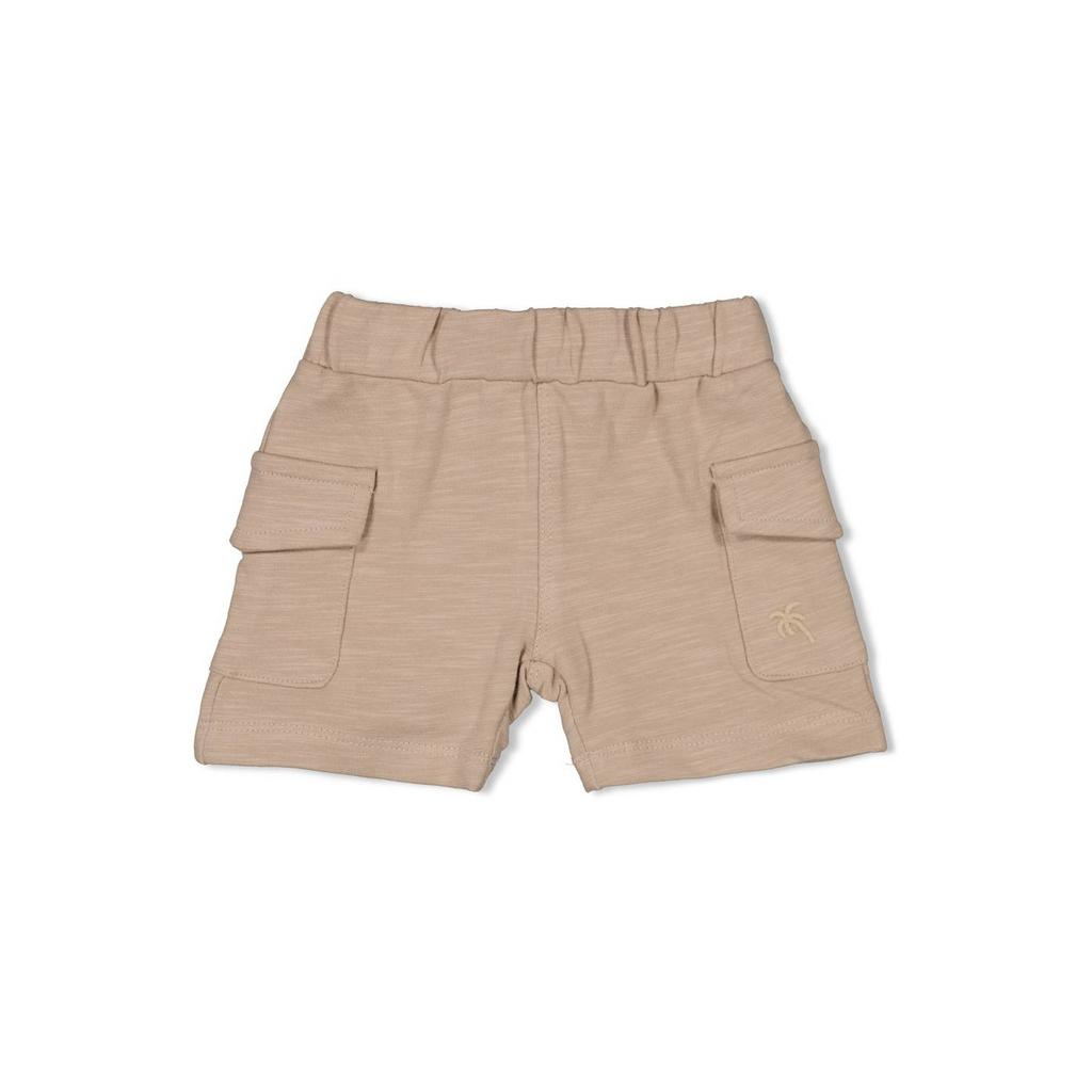 Taupe jongens Feetje korte broek You Croc my World van katoen met regular fit, regular waist en effen