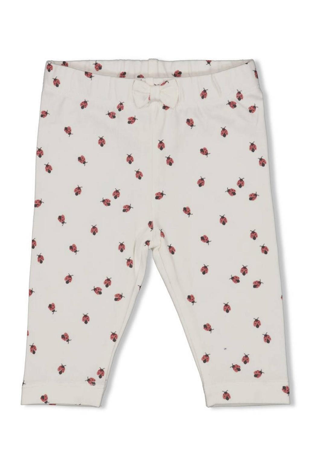 Rode meisjes Feetje legging Ladybug offwhite van katoen met regular fit, regular waist en elastische tailleband