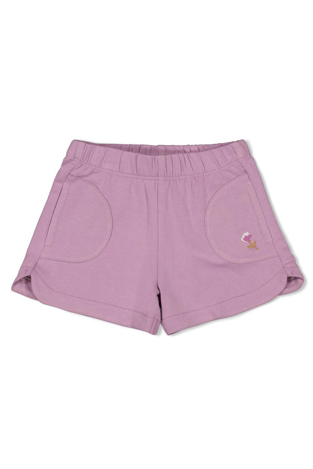 Violetkleurige meisjes Feetje korte broek Flower Ranch van sweat materiaal met regular fit, regular waist en effen