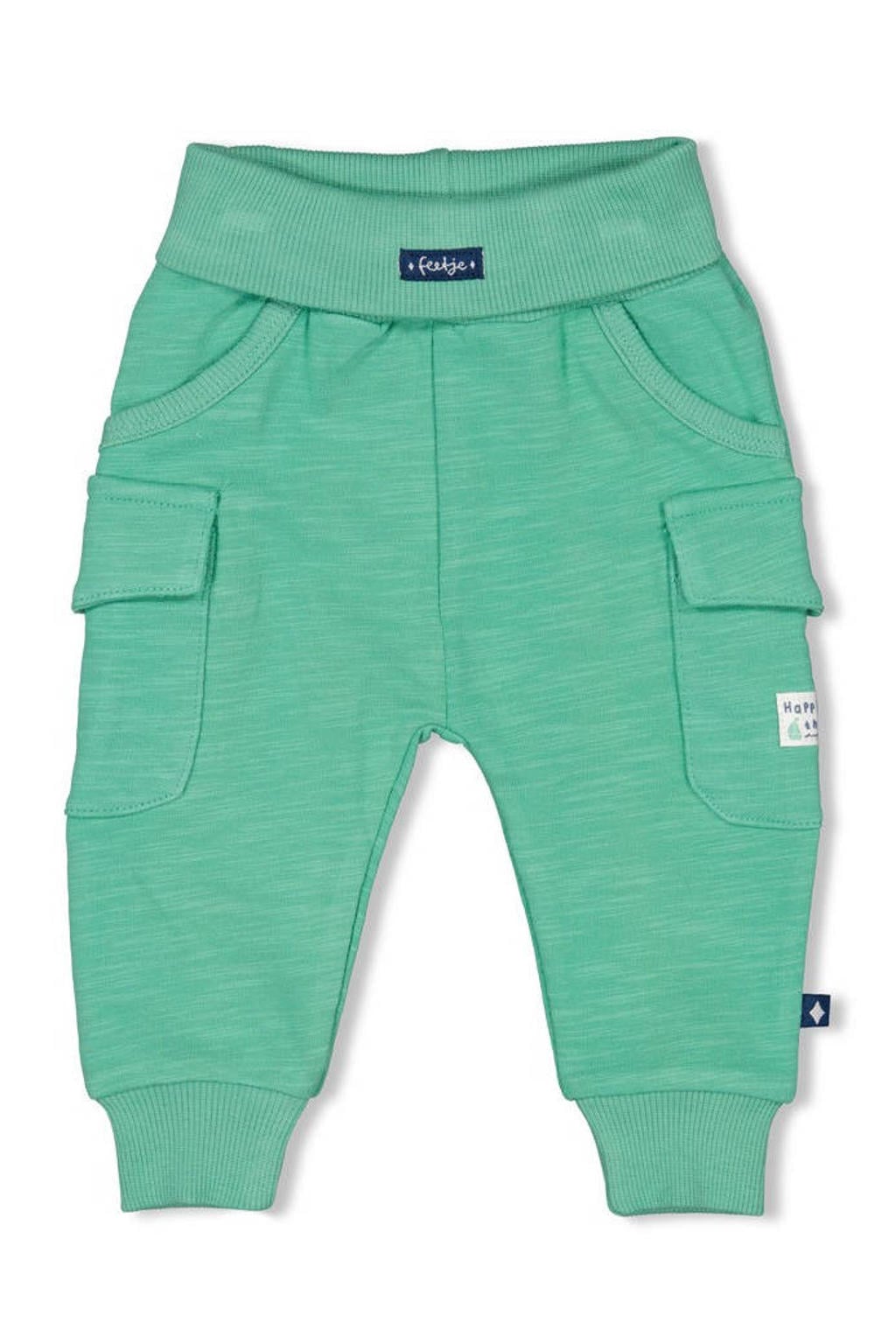 Groene jongens Feetje cargobroek Seaside Happiness van katoen met regular fit, regular waist en effen