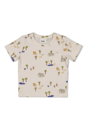 T-shirt Safari Savage ecru/blauw