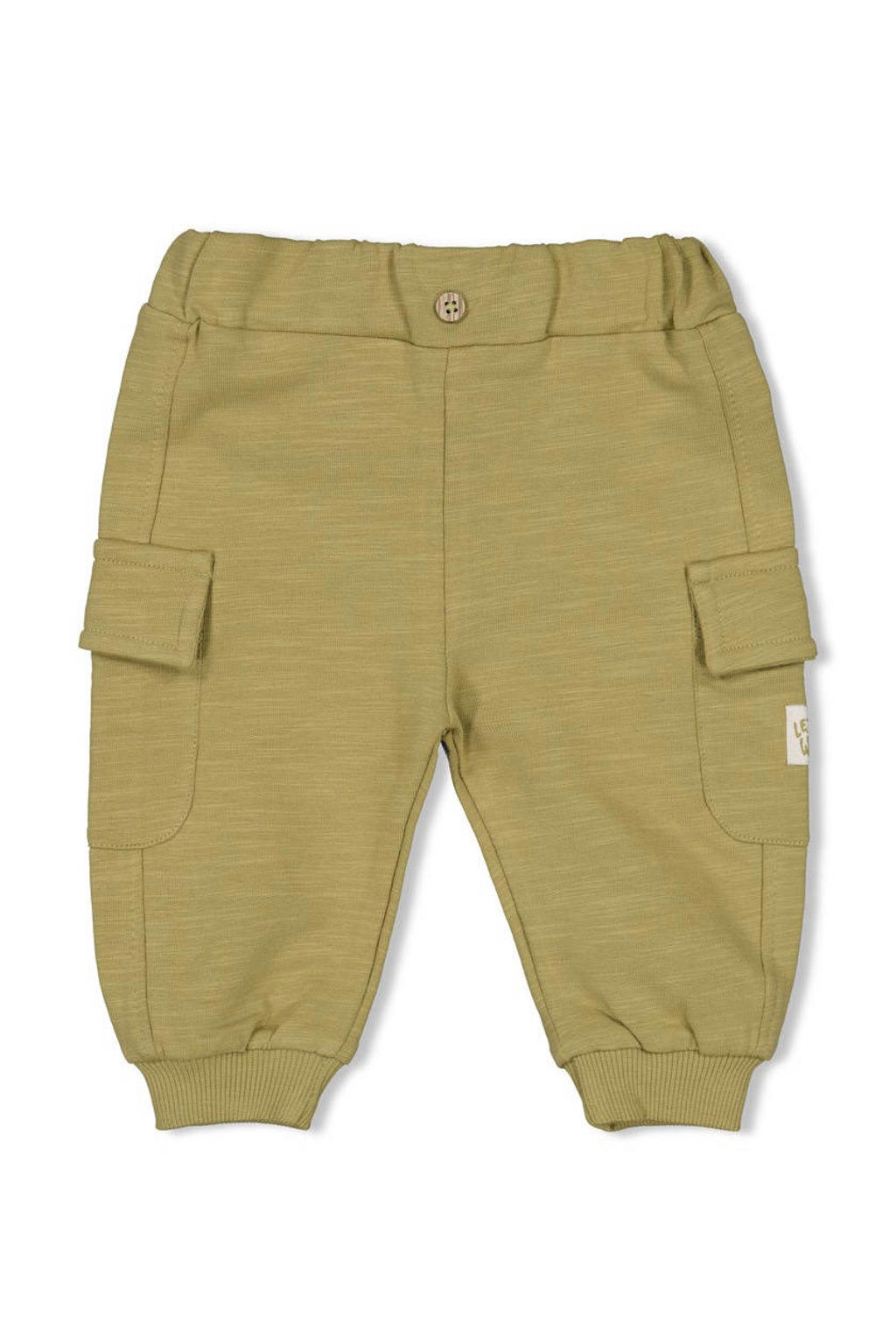 Groene jongens Feetje casual broek Safari Savage van katoen met regular fit, regular waist en effen