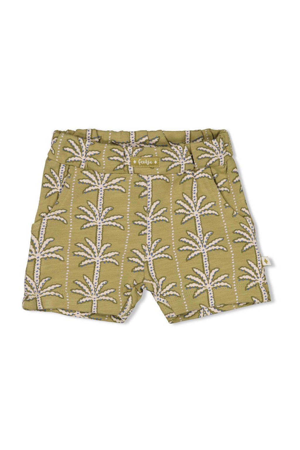 Groene jongens Feetje korte broek Safari Savage van katoen met regular fit, regular waist en bladprint