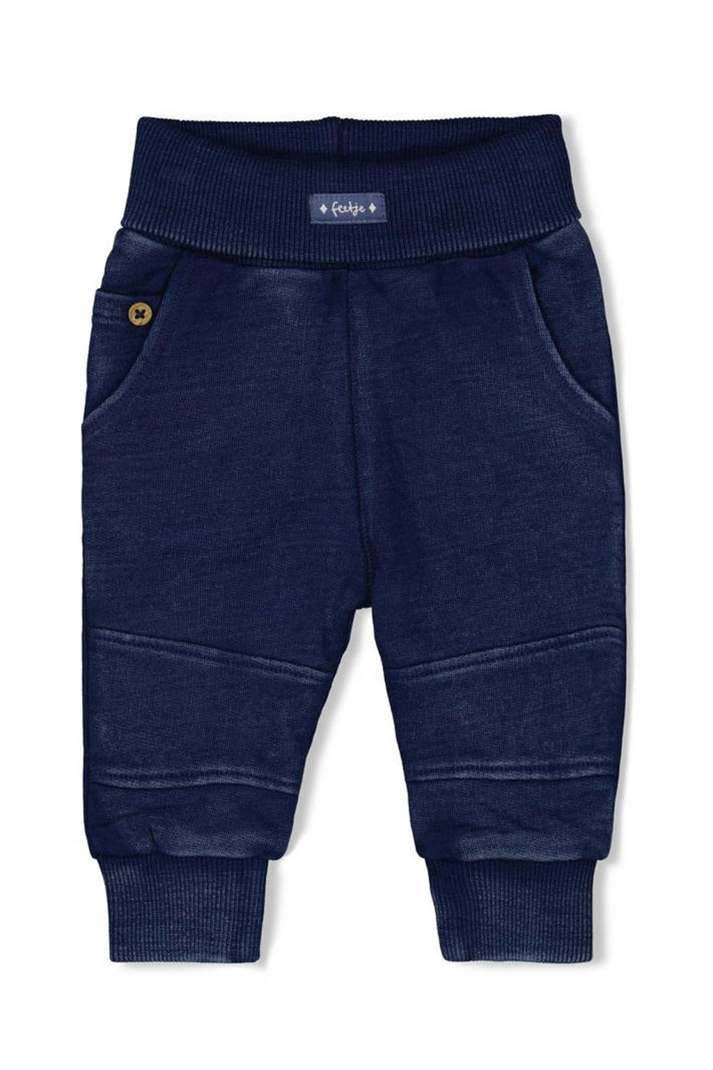 Marineblauw jongens Feetje babybroek Sssiesta blauw van jog denim met regular fit, regular waist en effen