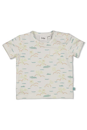 T-shirt You Croc my World ecru/blauw