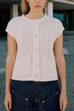 vest ecru gebreid