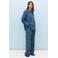 VILA regular high waist casual broek blauw