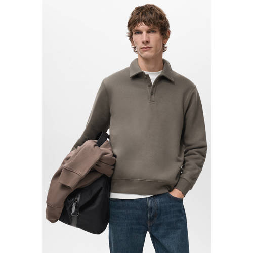 Mango Man sweater kaki afbeelding
