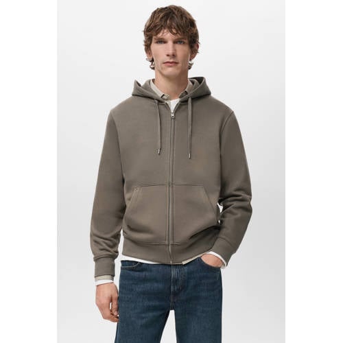 Mango Man sweatvest kaki afbeelding