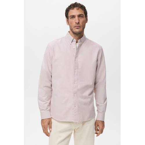 Mango Man Regular casual overhemd lichtroze afbeelding