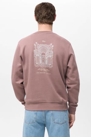 sweater met backprint oudroze