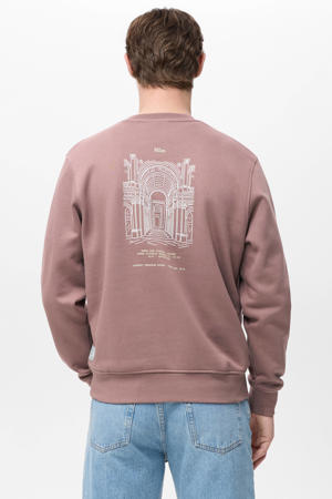 sweater met backprint oudroze