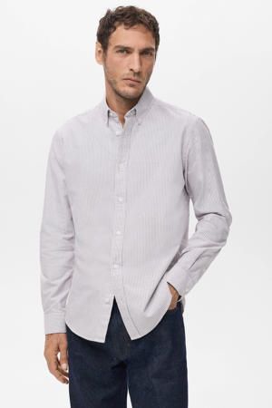 Regular gestreepte casual overhemd donkerrood