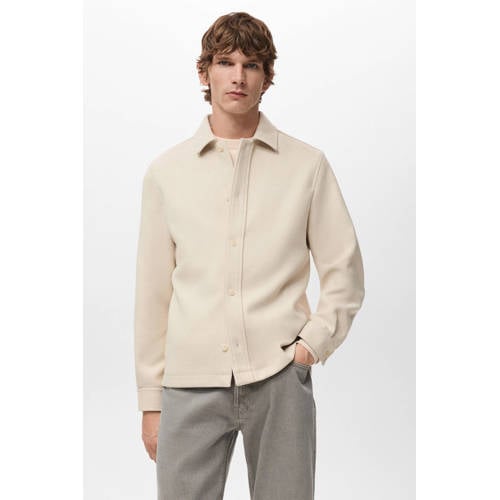 Mango Man overshirt ecru afbeelding